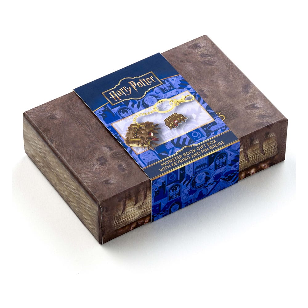 Harry Potter: Monster Book Schlüsselanhänger und Ansteckpin Geschenkset 