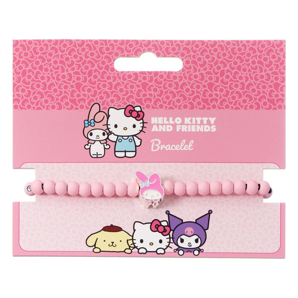 Hello Kitty Armband rosa Perlen mit My Melody Anhänger 21 cm