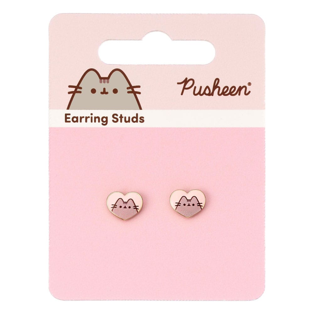 Pusheen Stud Ohrringe Pink and Gold Heart