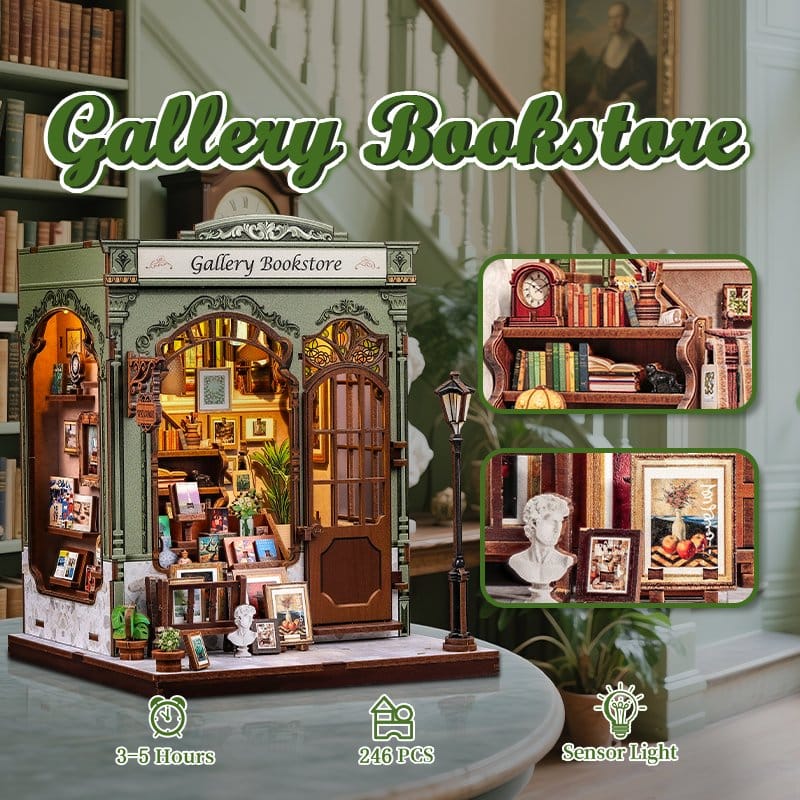 Miniature House Model Kit Gallery Bookstore 20 x 16 cm  