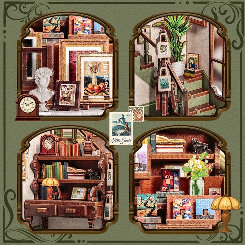 Miniature House Model Kit Gallery Bookstore 20 x 16 cm  