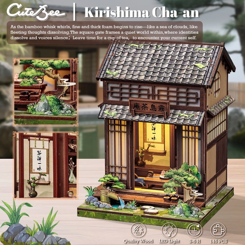 Miniature House Model Kit Kirishima Cha-an 19 x 14 cm  