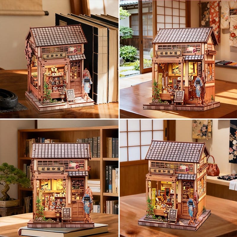 Miniature House Model Kit Sakura O Kimono Shop 19 x 14 cm  
