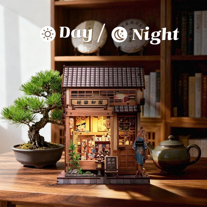 Miniature House Model Kit Sakura O Kimono Shop 19 x 14 cm  