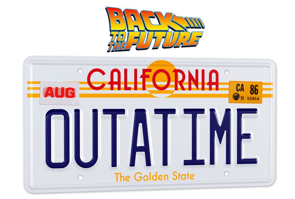 Zurück in die Zukunft Replik 1/1 ´Outatime´ DeLorean Nummernschild 