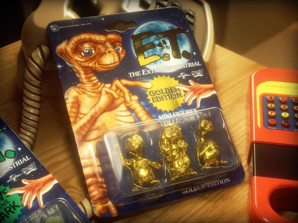 E.T. Der Außerirdische Collector's Set Minifiguren 3er-Pack Golden Edition 5 cm 