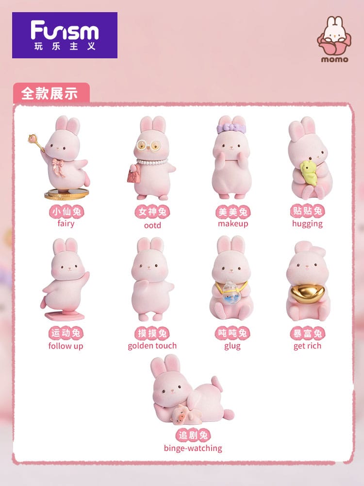 Momo Bunny Daily Series Minifiguren 10 cm Display (9)          