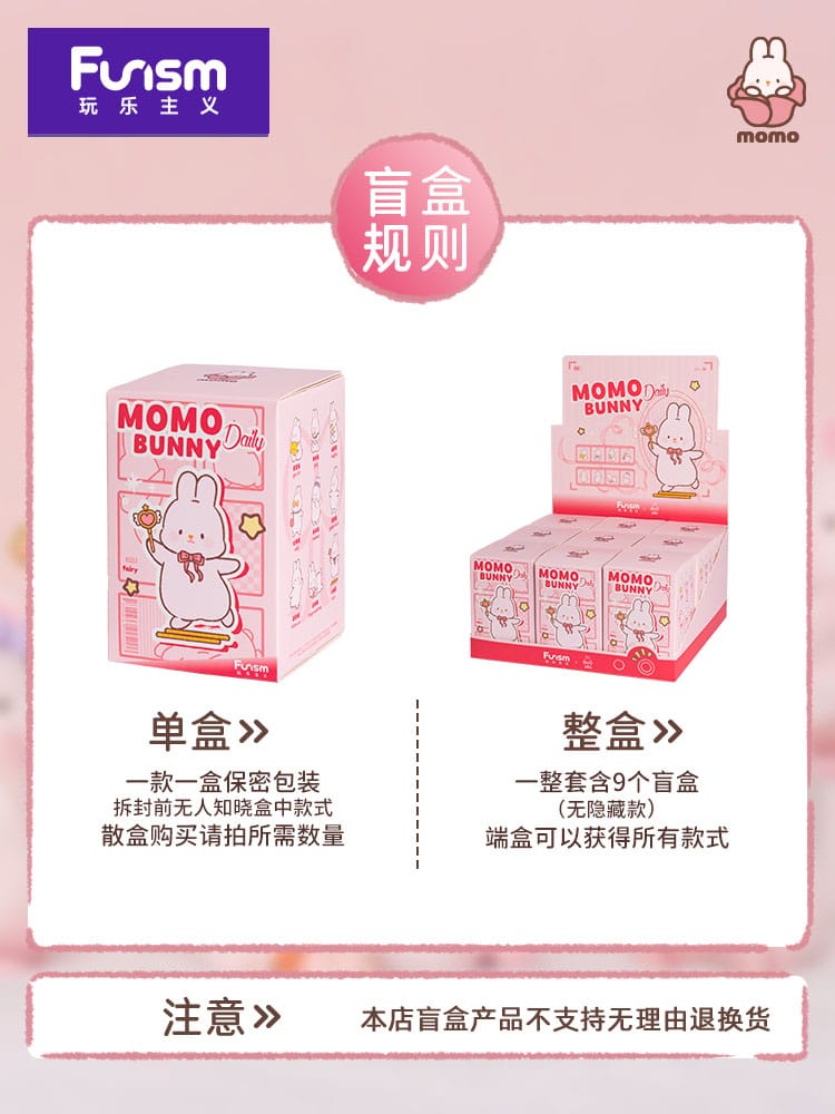 Momo Bunny Daily Series Minifiguren 10 cm Display (9)          
