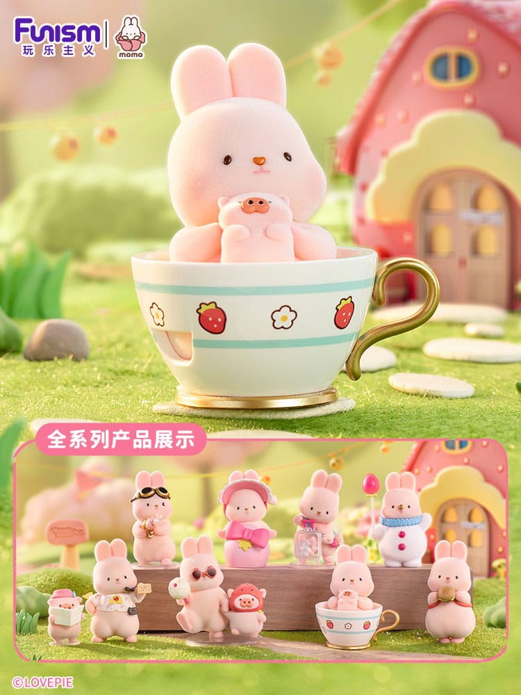 Momo Bunny Strawberry Town Series Minifiguren 10 cm Display (8)          
