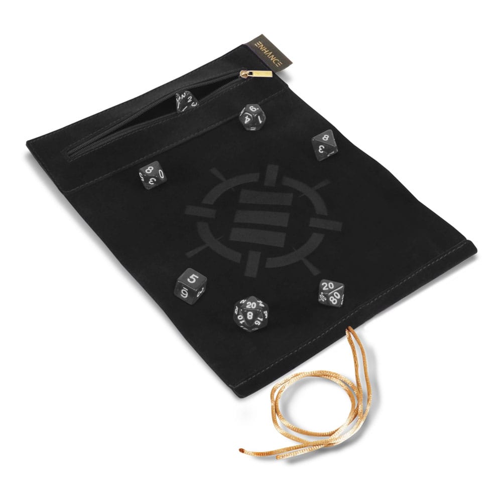 Enhance Tabletop Roll on a Scroll Würfeltasche mit Würfel Black 