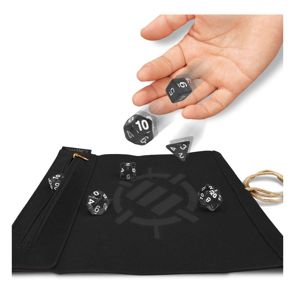 Enhance Tabletop Roll on a Scroll Würfeltasche mit Würfel Black 