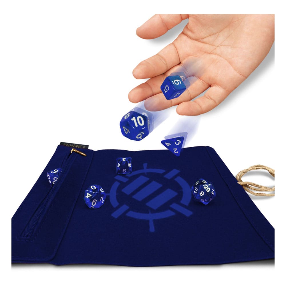 Enhance Tabletop Roll on a Scroll Würfeltasche mit Würfel Blau 