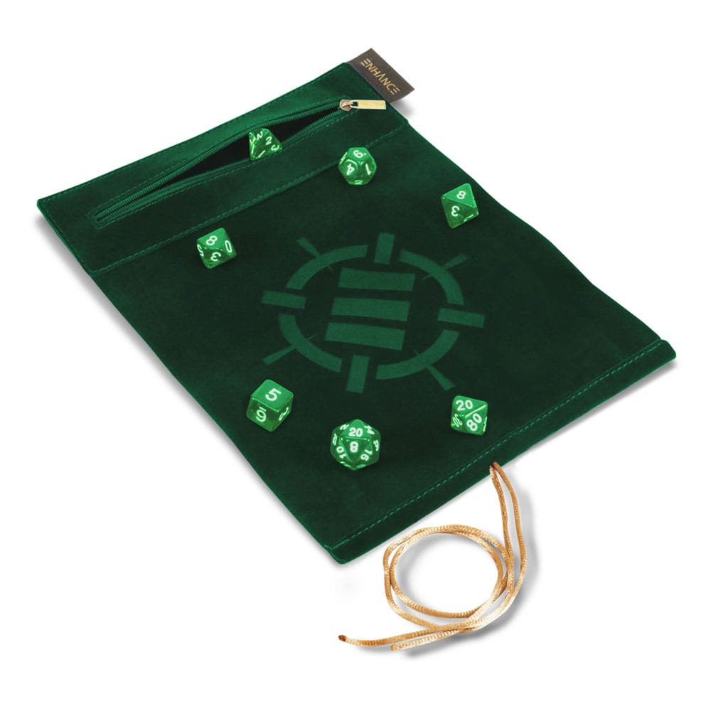 Enhance Tabletop Roll on a Scroll Würfeltasche mit Würfel Grün 