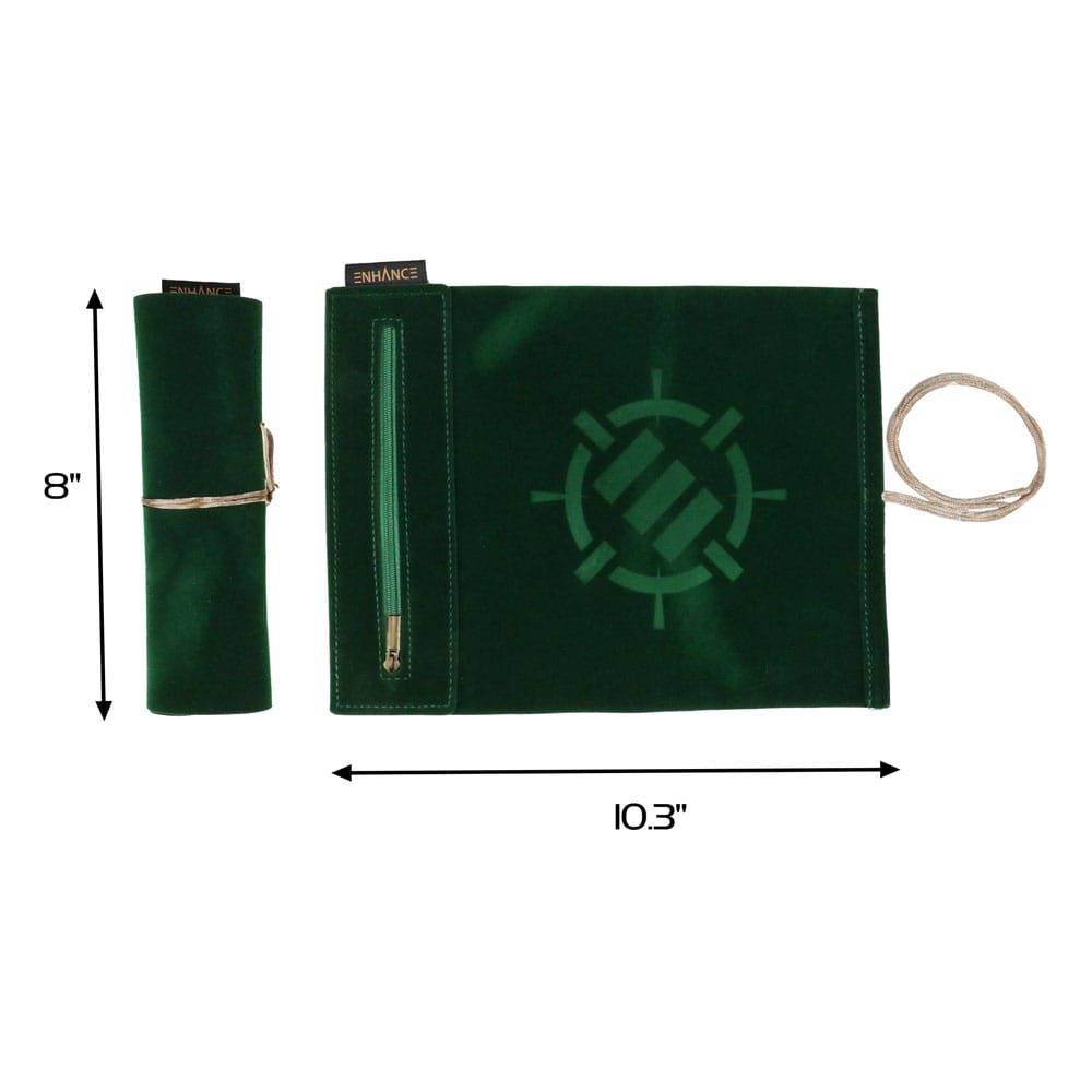 Enhance Tabletop Roll on a Scroll Würfeltasche mit Würfel Grün 