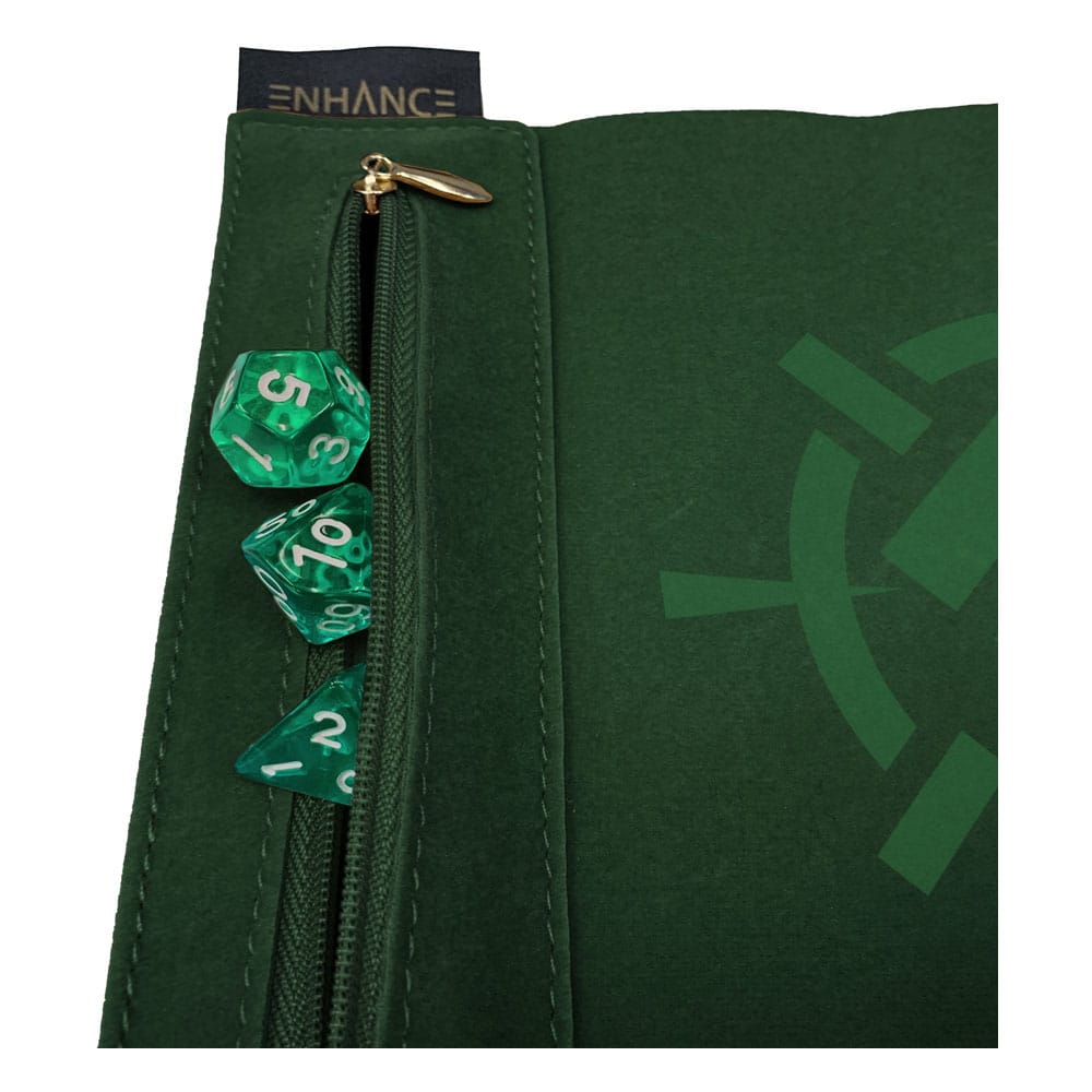 Enhance Tabletop Roll on a Scroll Würfeltasche mit Würfel Grün 