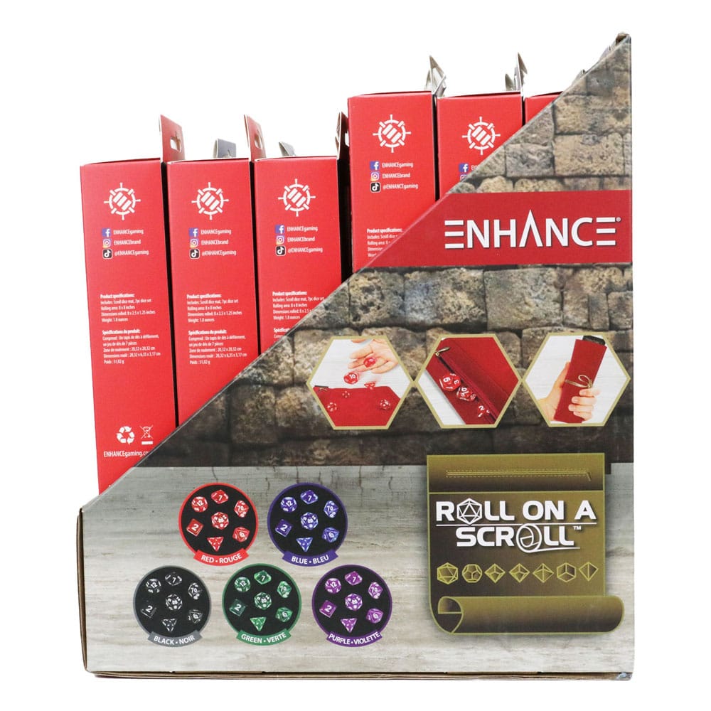 Enhance Tabletop Roll on a Scroll Würfeltasche mit Würfel Sortiment (15)
