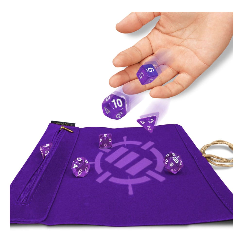 Enhance Tabletop Roll on a Scroll Würfeltasche mit Würfel Lila