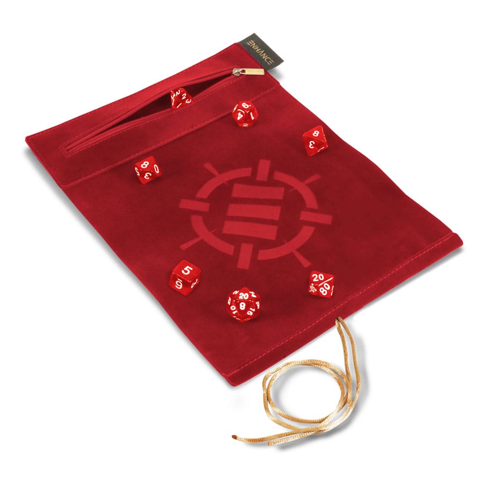 Enhance Tabletop Roll on a Scroll Würfeltasche mit Würfel Rot