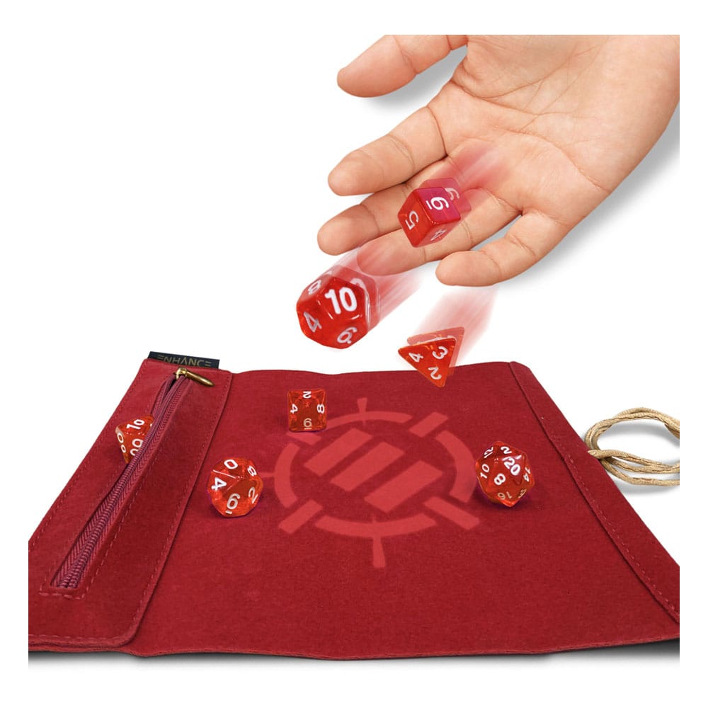 Enhance Tabletop Roll on a Scroll Würfeltasche mit Würfel Rot