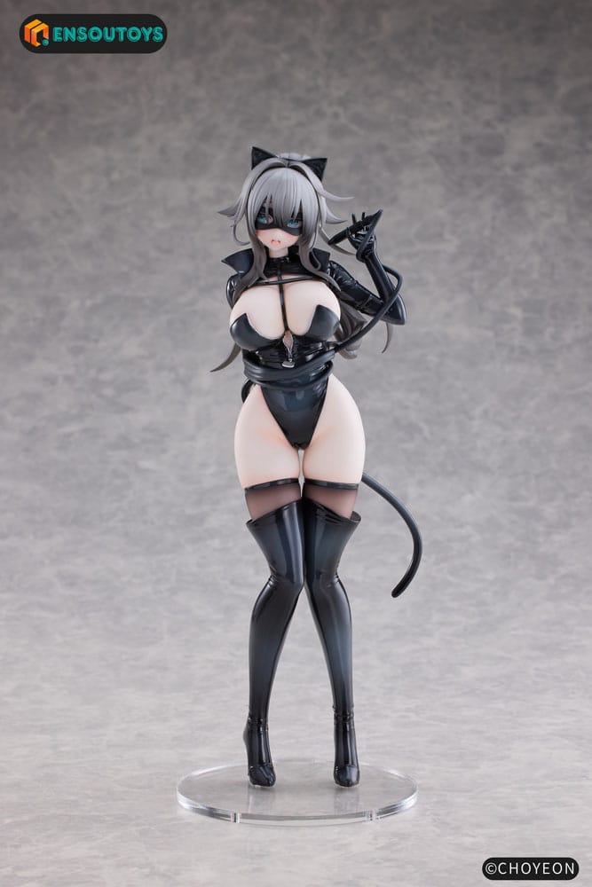 Original Character Statue 1/6 Cat Woman Happy-chan Different Color Edition 27 cm