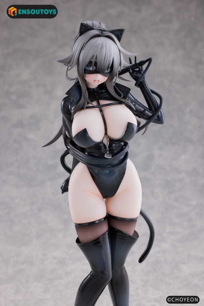 Original Character Statue 1/6 Cat Woman Happy-chan Different Color Edition 27 cm