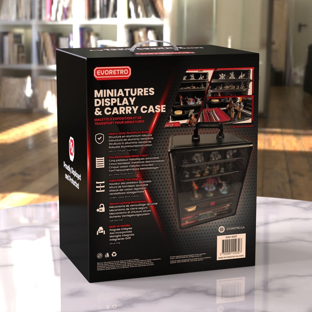 Evoretro Display- und Transportkoffer für Sammlerfiguren und Modelle 45 x 37 cm