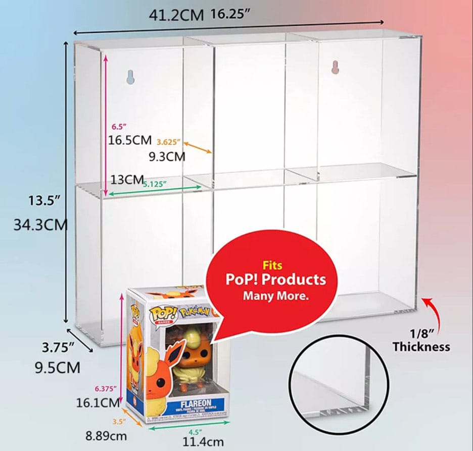 Evoretro Acryl Display Case für 6 Funko Pops   