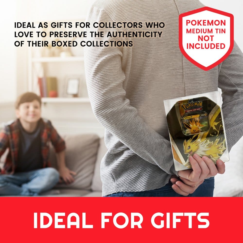 Evoretro PET Gehäuse 5er-Pack für Pokémon Medium Tins 12x8x15cm