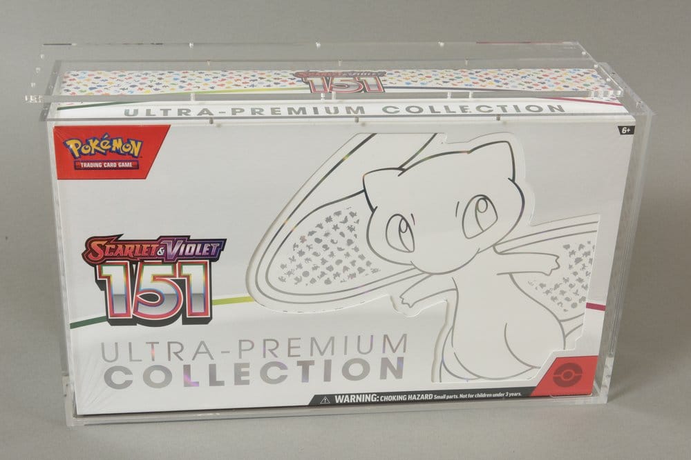 Evoretro Acryl Display Case für Pokemon 151 UPC Box und Mega Charizard X UPC Box 23 x 39 cm