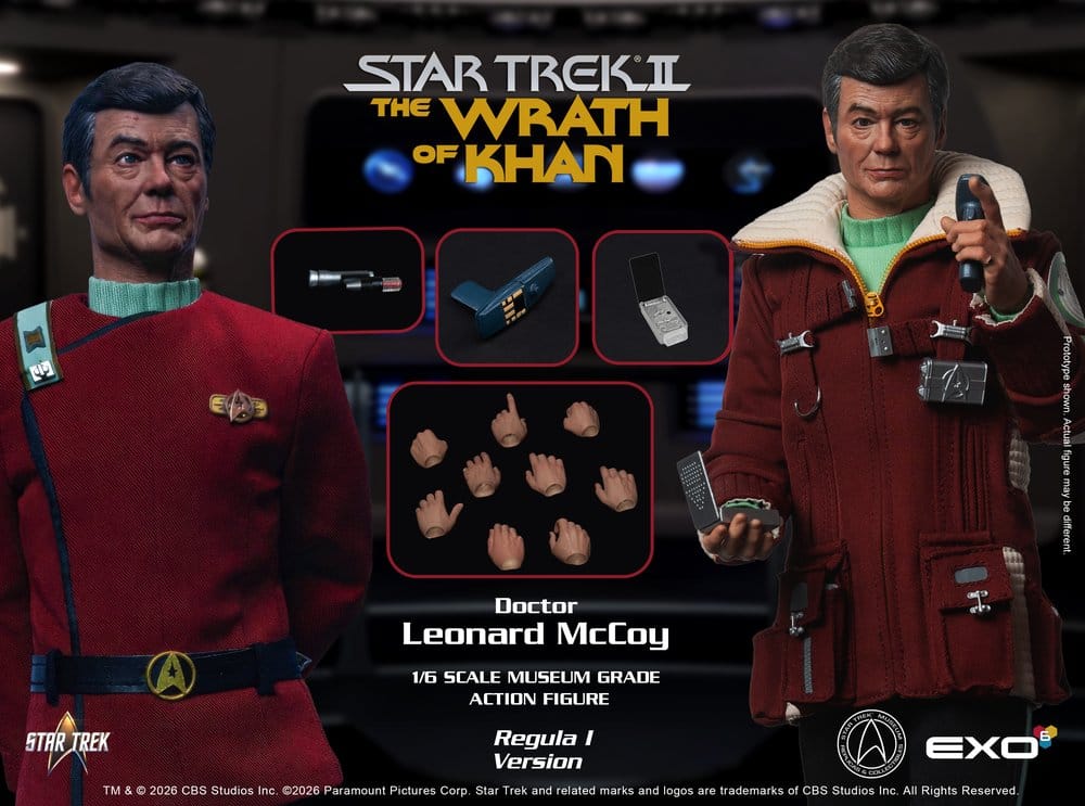 Star Trek II: Der Zorn des Khan Actionfigur 1/6 Dr. Leonard McCoy Regula I Version 30 cm