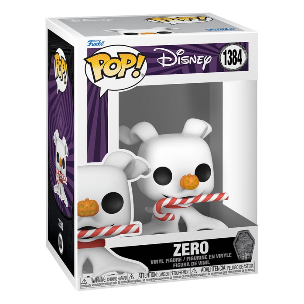 Nightmare before Christmas 30th POP! Disney Vinyl Figur Zero w/Candy Cane 9 cm 