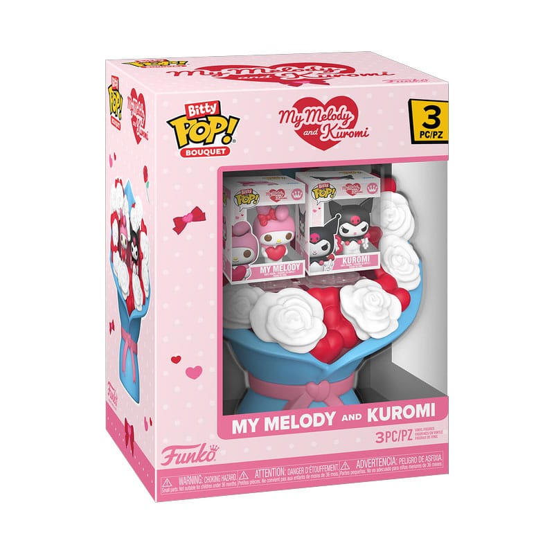 Sanrio Bitty POP! Bouquet Vinyl Figuren My Melody & Kuromi (Valentine) 4 cm