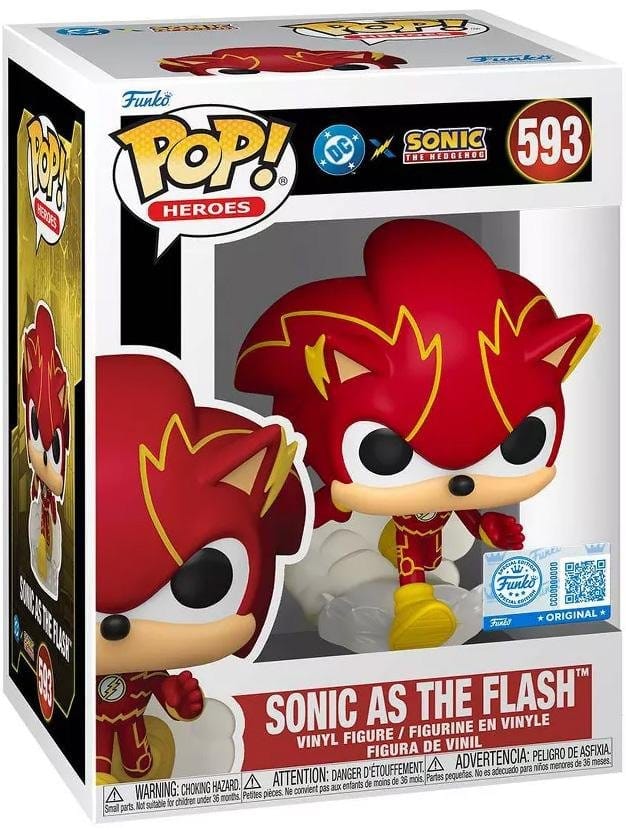 DC x Sonic the Hedgehog POP! Heroes Vinyl Figur Sonic as The Flash 9 cm
