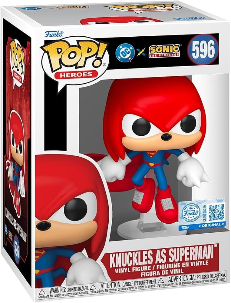 DC x Sonic the Hedgehog POP! Heroes Vinyl Figur Knuckles as Superman 9 cm