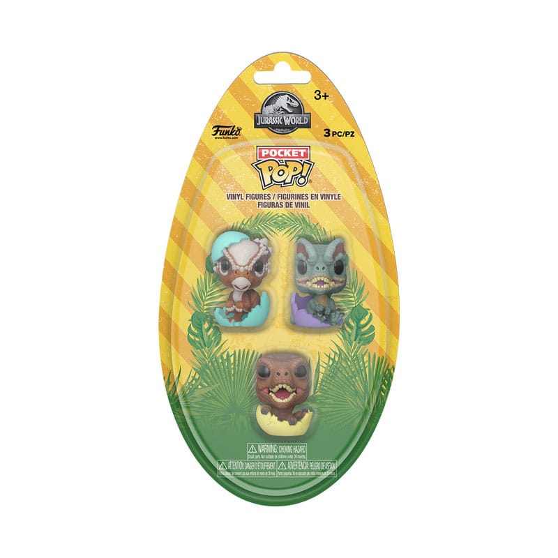 Jurassic Park Pocket POP! Vinyl Figuren Easter Egg 3-Pack Dinos 4 cm
