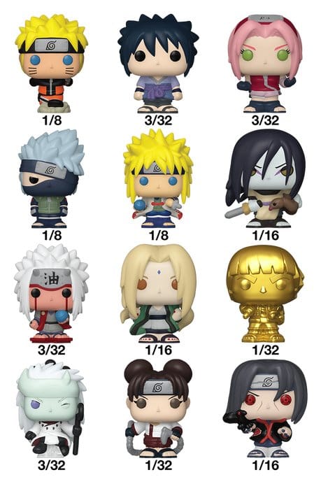Naruto Bitty POP! Single Vinyl Figuren Display (32) PDQ 2,5 cm