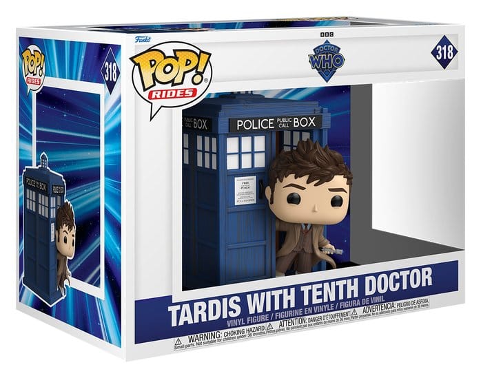 Doctor Who POP! Rides Deluxe Vinyl Figur Tenth Doctor with TARDIS 9 cm