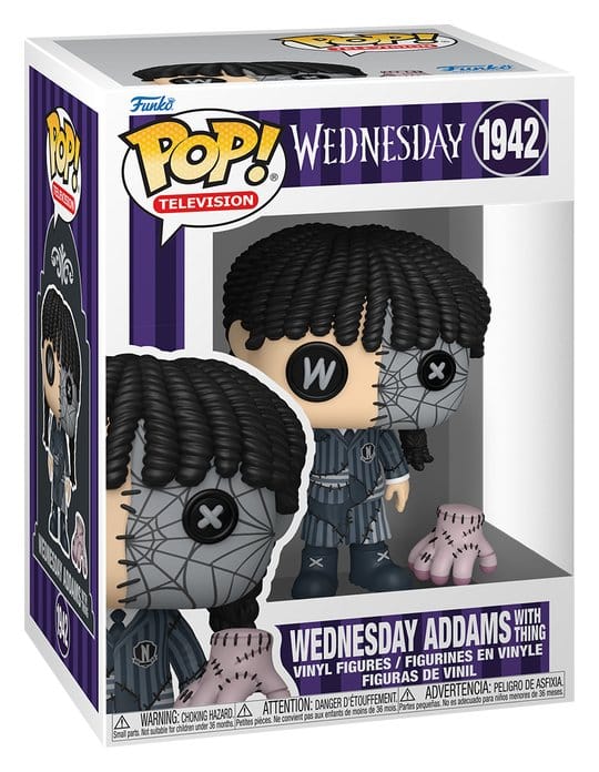 Wednesday POP! Televison Vinyl Figur Patchwork: Wednesday with Thing 9 cm