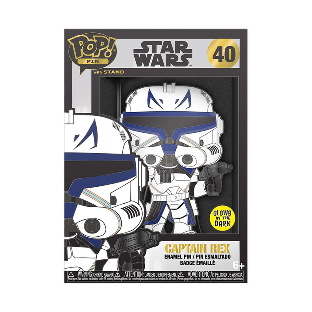 Star Wars Clone Wars Loungefly POP! Pin Ansteck-Pin Captain Rex (Glow-in-the-Dark) 10 cm 
