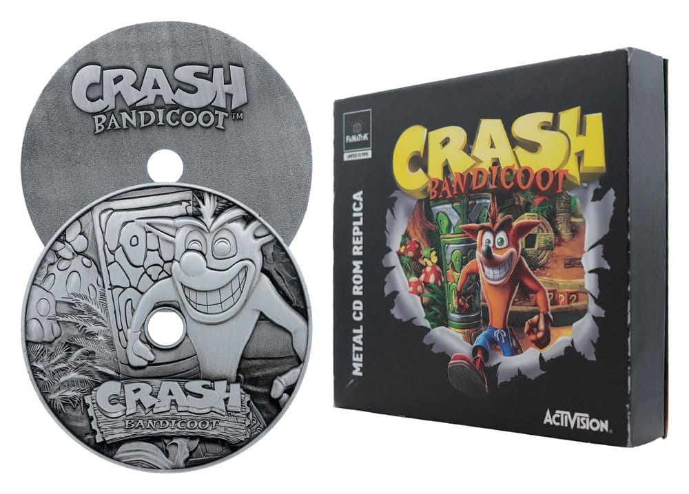 Crash Bandicoot Replik Metal CD-ROM Collectible Limited Edition 11 cm