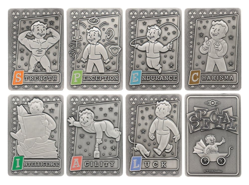 Fallout Metallbarren mit Album S.P.E.C.I.A.L. Perk Card Collector’s Album