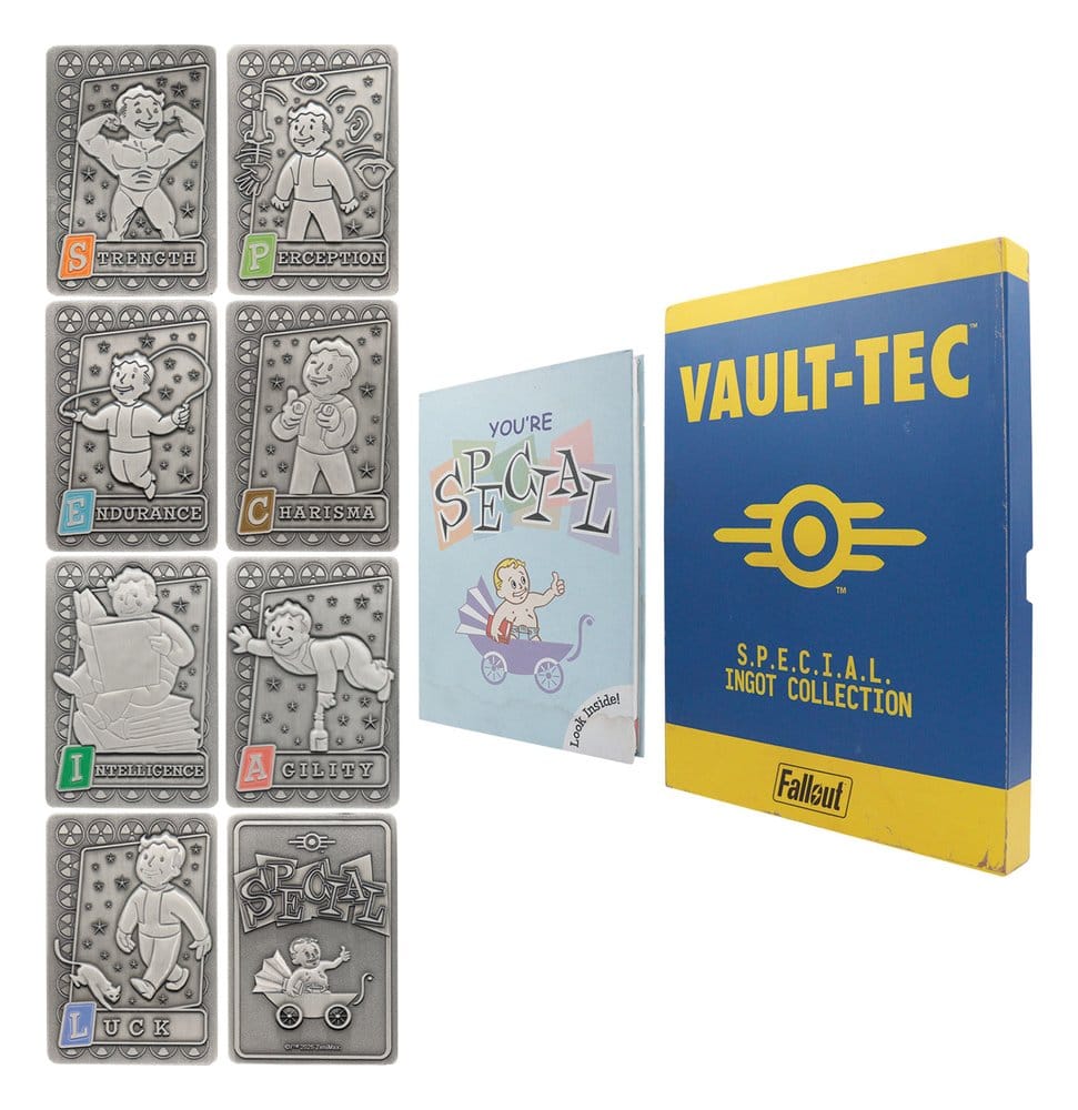 Fallout Metallbarren mit Album S.P.E.C.I.A.L. Perk Card Collector’s Album