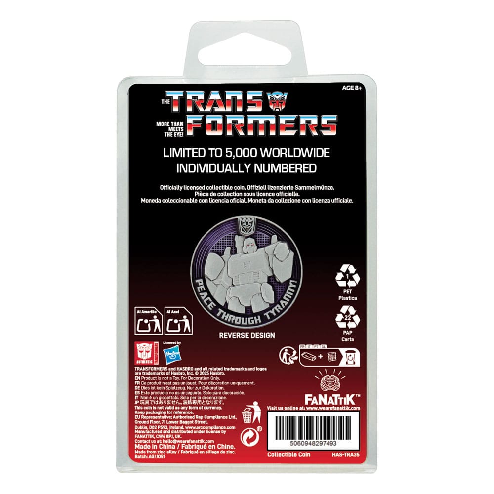 Transformers Generation 1 Sammelmünze G1 Autobots vs Decepticons Limited Edition 4 cm 