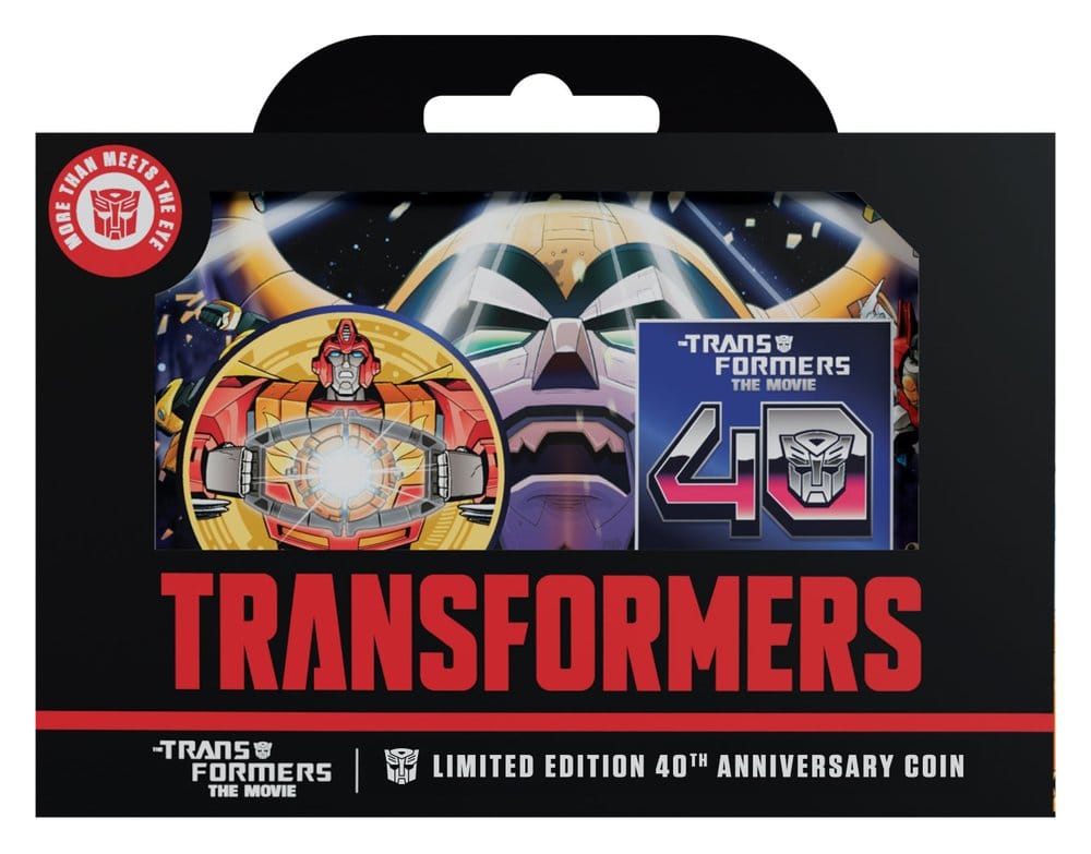Transformers Sammelmünze The Movie 40th Anniversary Limited Edition 24k Gold Plated