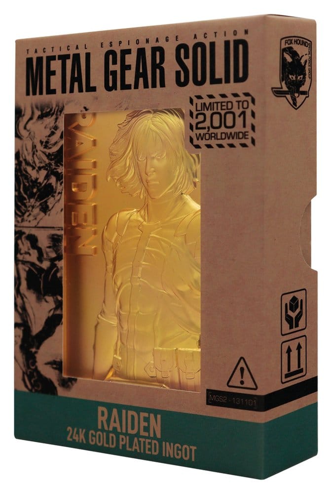 Metal Gear Solid 2 Metallbarren Raiden 24k Gold Plated Limited Edition  