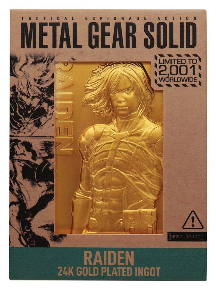 Metal Gear Solid 2 Metallbarren Raiden 24k Gold Plated Limited Edition  