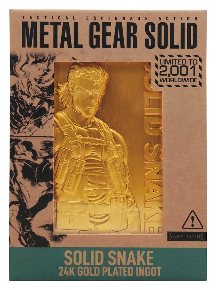 Metal Gear Solid 2 Metallbarren Snake 24k Gold Plated Limited Edition   