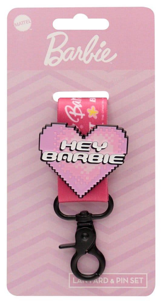 Barbie Schlüsselband & Ansteck-Pin Set