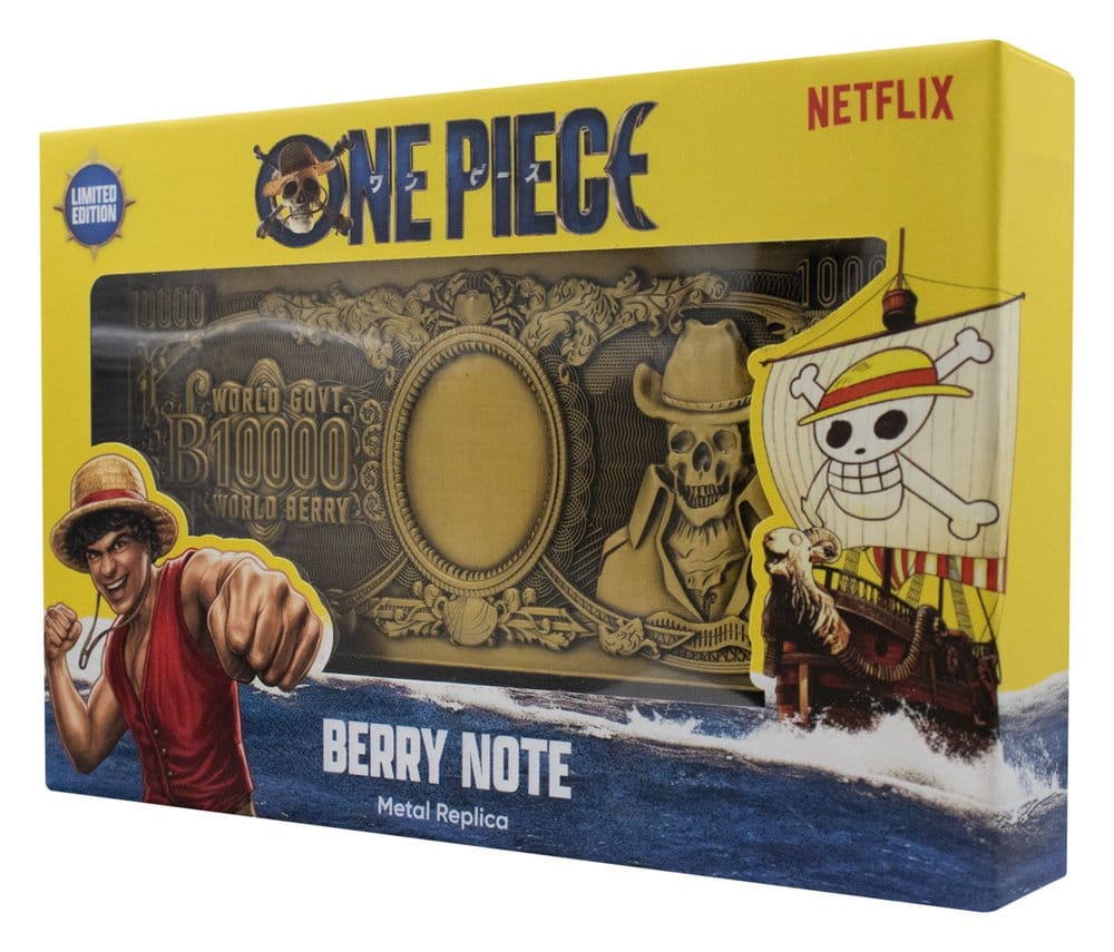 One Piece Replik 10.000 World Berry Metall-Banknote 6 x 15 cm