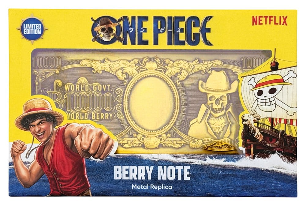 One Piece Replik 10.000 World Berry Metall-Banknote 6 x 15 cm